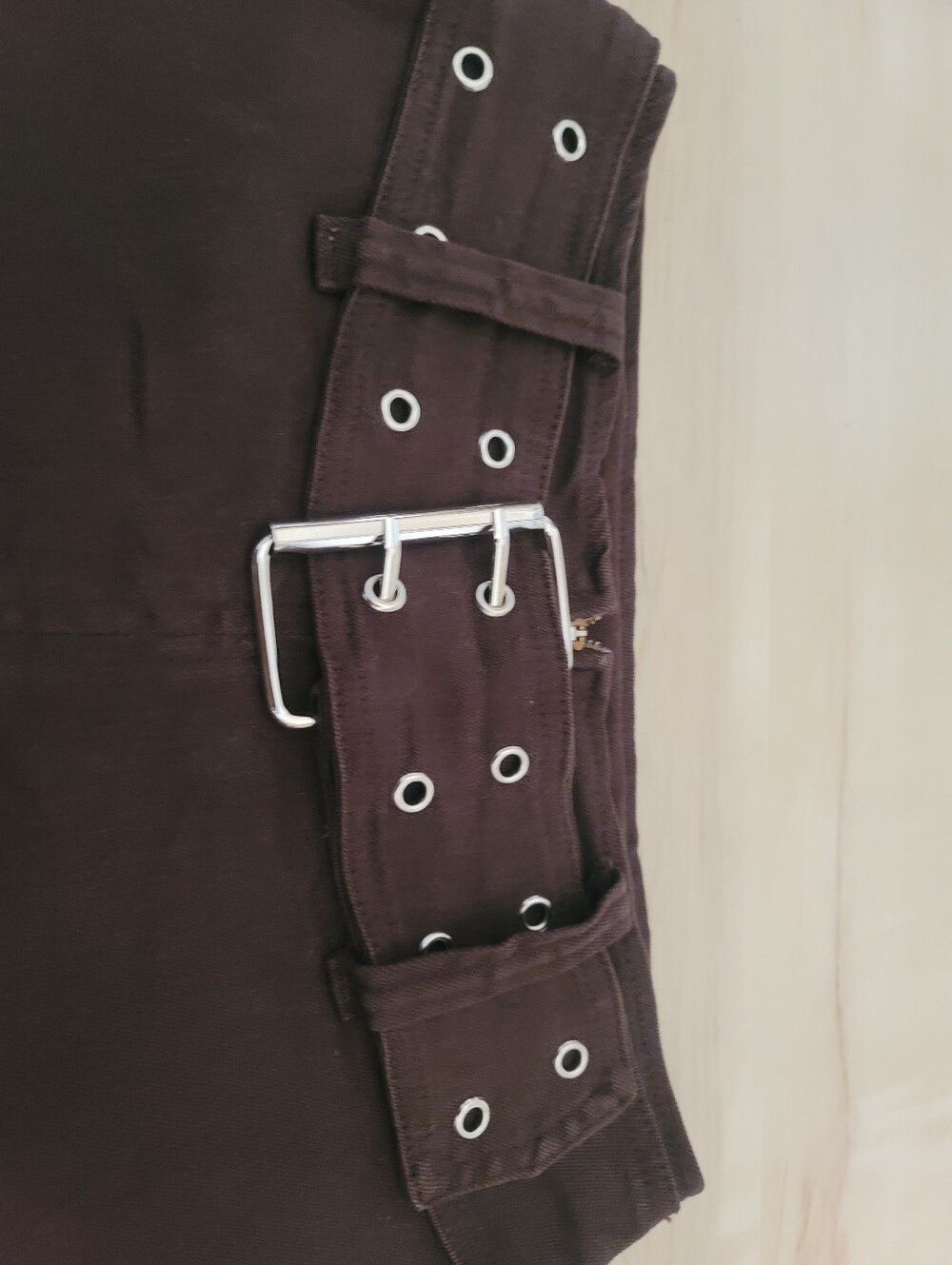 Vintage Connection Y2K Denim Belted Micro Mini Skirt | Size Small | Made in USA - Picture 8 of 8